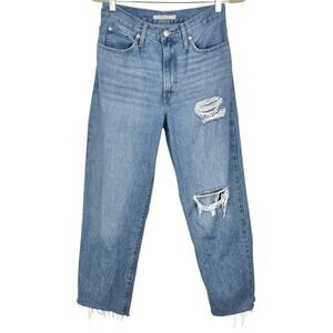 Levi’s 94 Baggy Straight Leg Jeans 27 Distressed Raw Hem